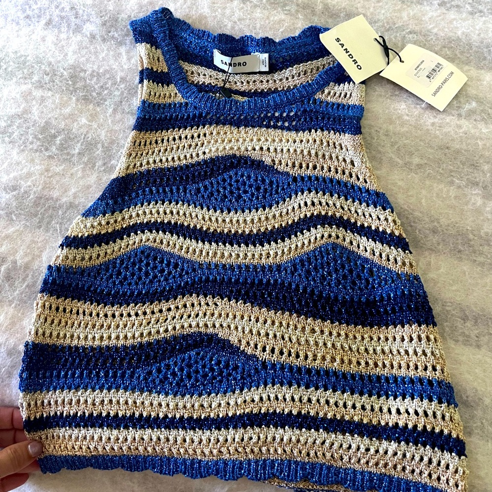Glitter crop crochet cute top